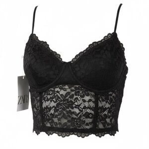 Zara lace crop bralette size small NWT